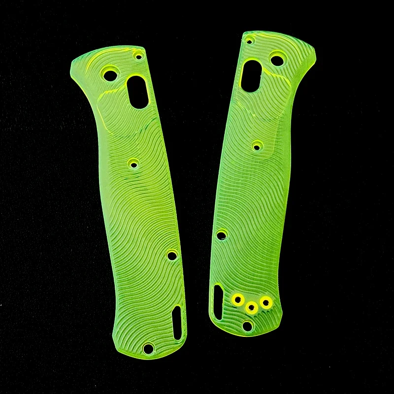 1 Pair Acrylic Material Green Transparent Fold Knife Handle Scales for Benchmade Bugout 535 Knives Grip DIY Make Accessory Part