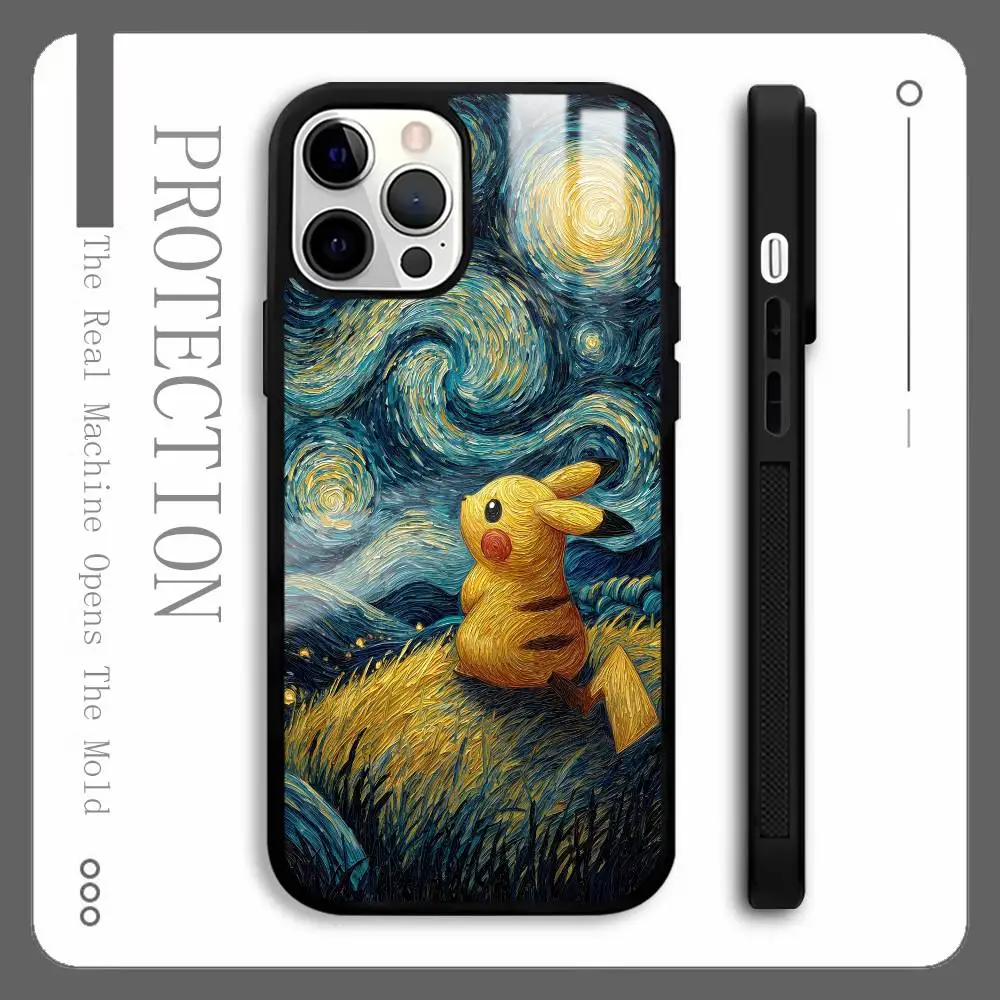 Pokemon Sterrenhemel Telefoon Case Voor IPhone 16 15 14 13 12 11 Pro Max Plus Mini Magnetische Magsafe Draadloos Opladen cover