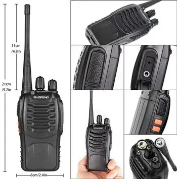 Baofeng BF-888S Two-way Walkie talkie 400-470mhz Handheld UHF Encryption Intercom Bf-888s  Black Lithium Battery 3.7V