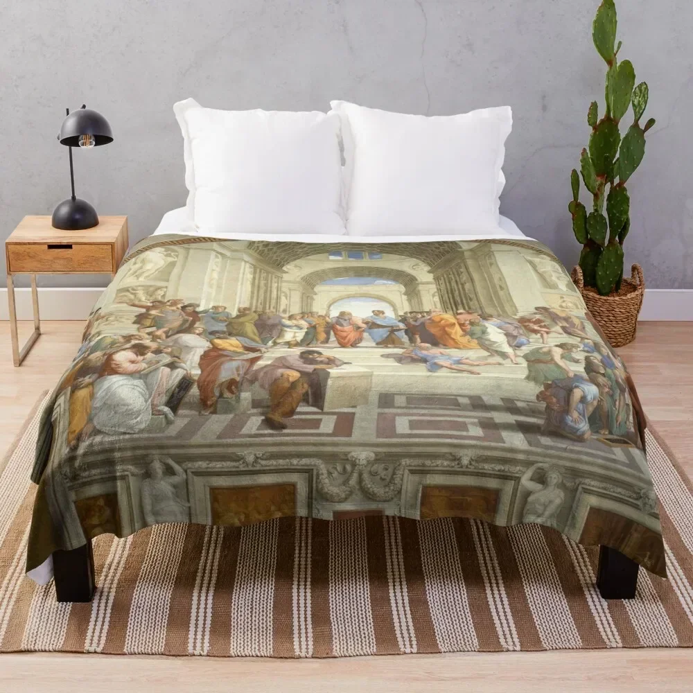 

The School of Athens by Raffaello di Sanzio Throw Blanket Soft Comfort Blanket for Reading Watching TV