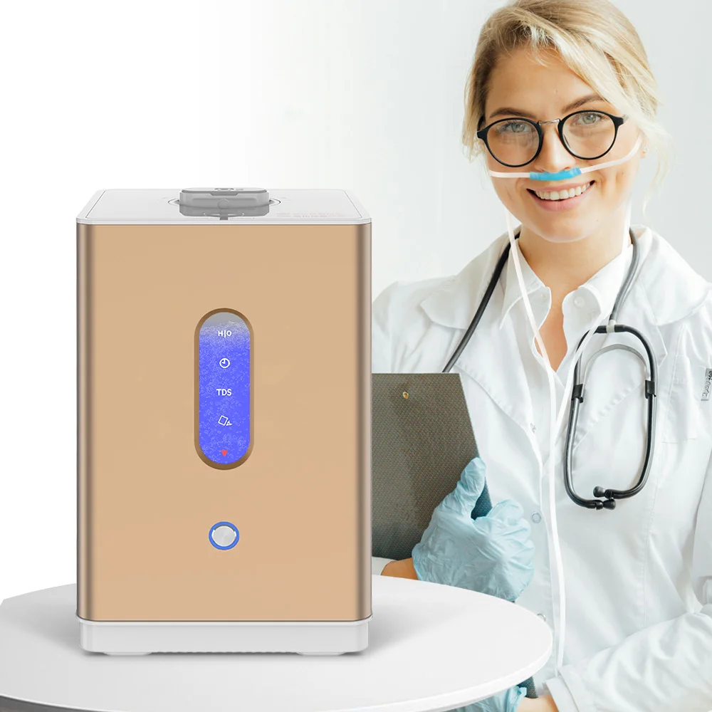 H2 Generator PEM Hydrogen Electrolysis Brown  Inhaler Machine 150ml 99.99% Purity Hydrogen HHo Generator Inhalation Machine