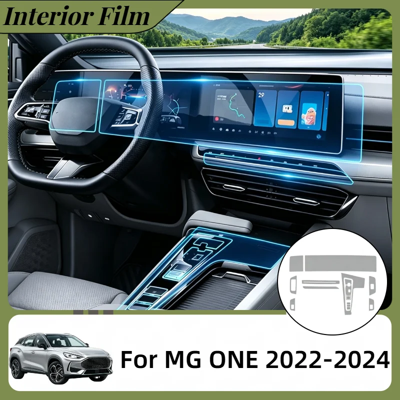 TPU Transparent Protective Film For MG ONE 2022 2023 2024 Car Navigation Center Console Media Protective Sticker Anti Scratch