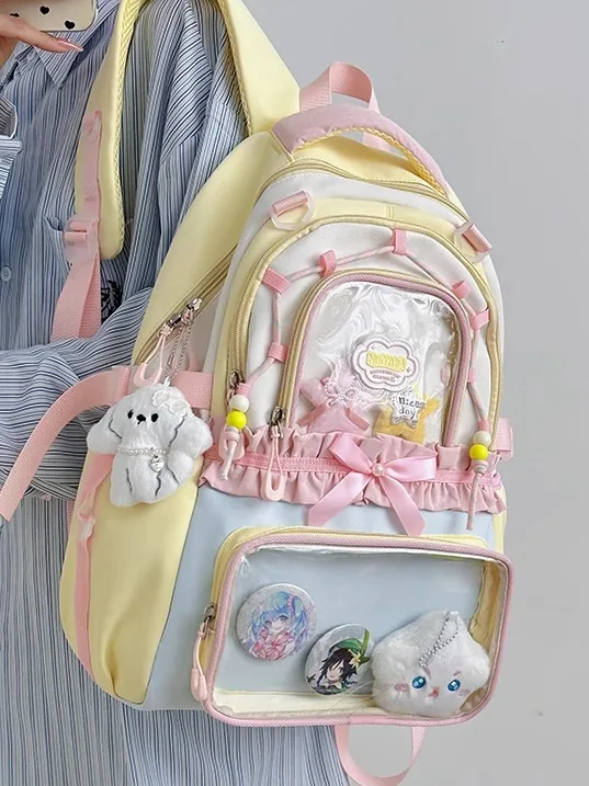 Симпатичная школьная сумка в японском стиле JK для девочек, сердце для путешествий, исследование 2018, двухслойные мягкие ремни с подкладкой, Sweet Academy Sle