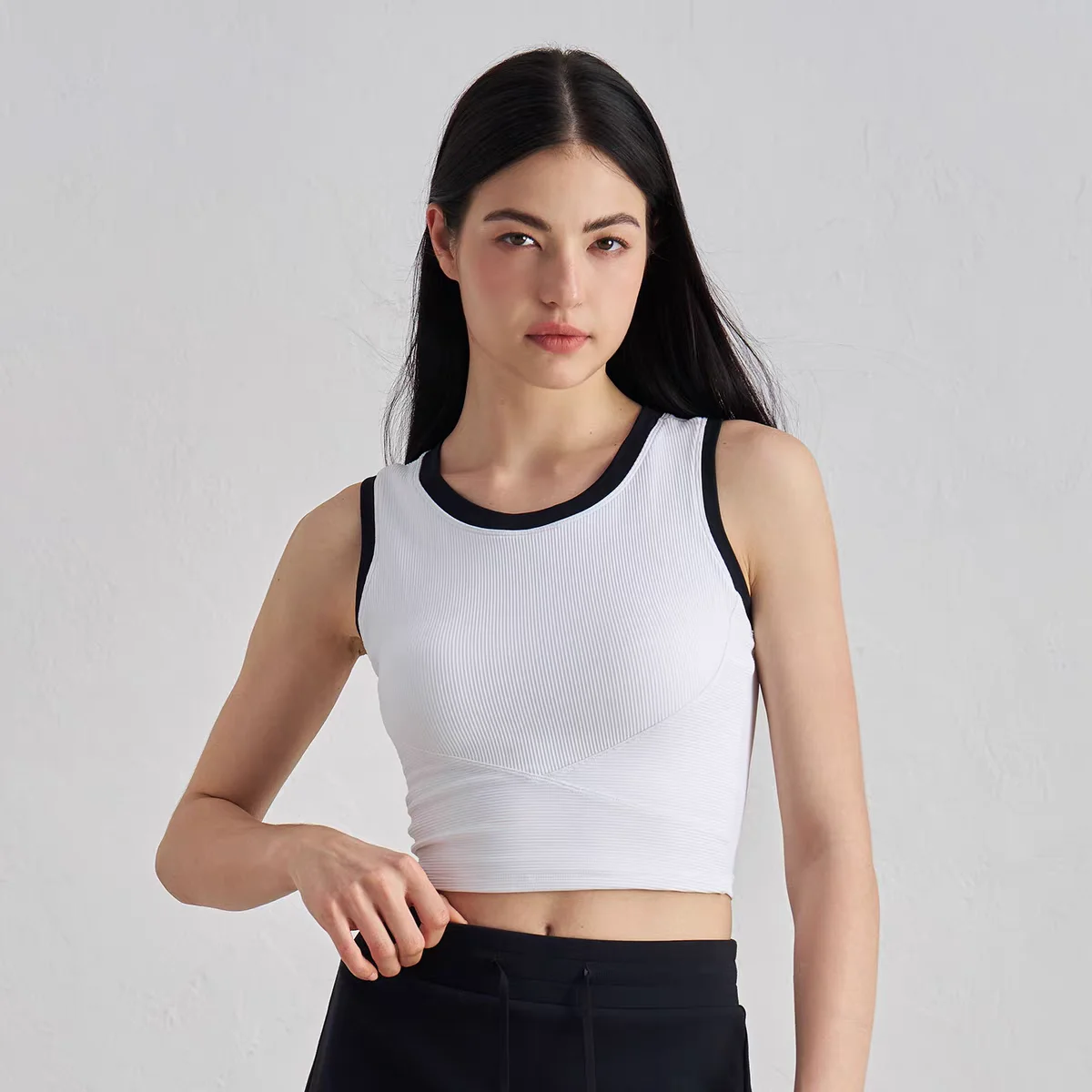 Women\'s High-Strength Gym Tank Top Shockproof Yoga Bra Padded Sports Vest Push-Up Fitness Top for Gym Running Vest