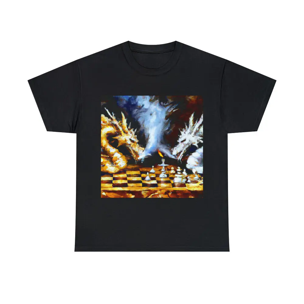 Chess T Shirt Fine Art Tee Chess Board  Style Dragon Fantasy Medieval For Men Clothing Women Short Sleeve Tees