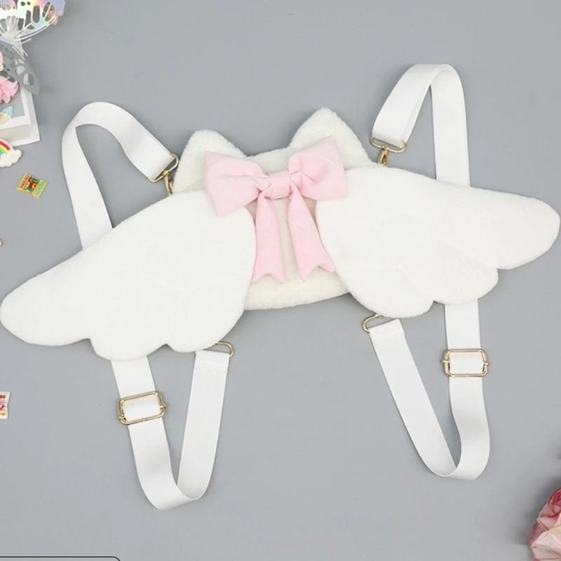 lô sang trọng Bowknot Wing Little Girl lô Túi xách đi học Túi xách trẻ H7EF