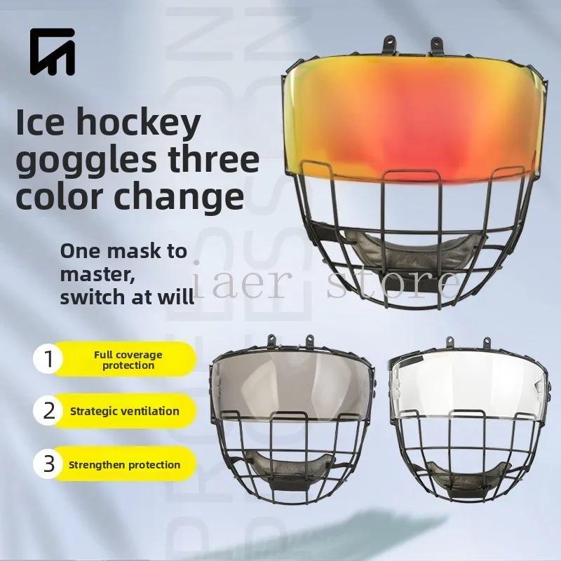 

Ice Hockey Goggles Hockey Glass Mask Teen Full Mask Adult Iron Mesh Roller Skating Equipment