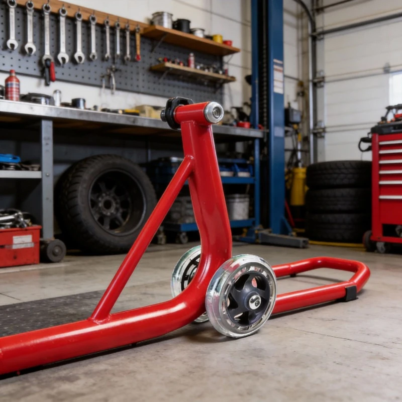 

Universal Motorcycle Rear Wheel Stand Black/Red Auto Support Frame for Tire Repair and Maintenance