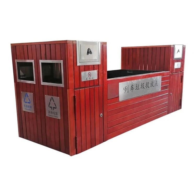 

Steel and wood classification trash can, fruit leather box, flower pot combination, fixed-point placement, customized by