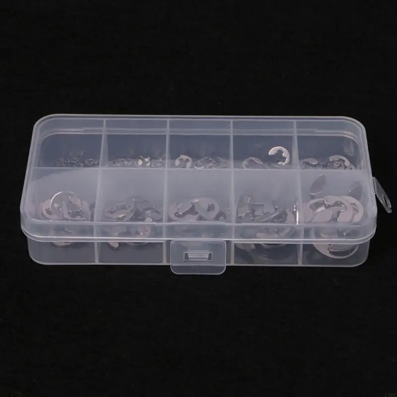 L9BE 120PCS 1.5mm-10mm E-Clip Assortment Stainless Steel Retaining Circlip Set