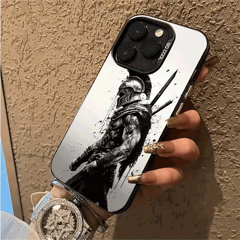 حافظة هاتف بتصميم عصري إبداعي بنمط المحارب لهاتف iPhone 17promax 16، 15، 14، 13، 12، 11، 7، 8، X، XS