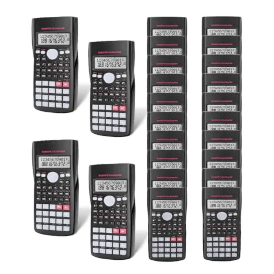 

Scientific Calculators Bulk for Classroom Use, ABS Plastic, Black, 2-Line Display with 240 Functions and 12-Digit Capacity