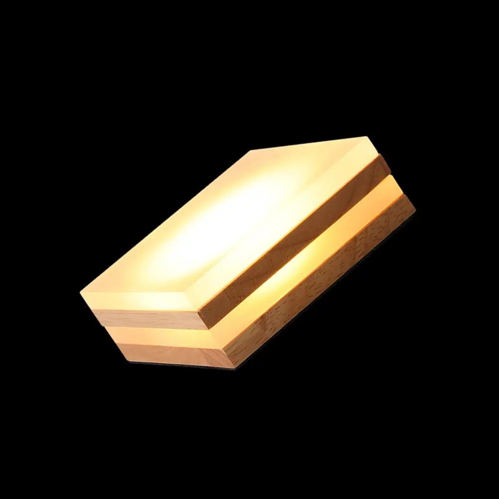 

LED Glowing Bonsai Vase Base Wooden Stack Creative Luminous Holder Desktop Decor Bedroom Adornment Glowing Bonsai Base