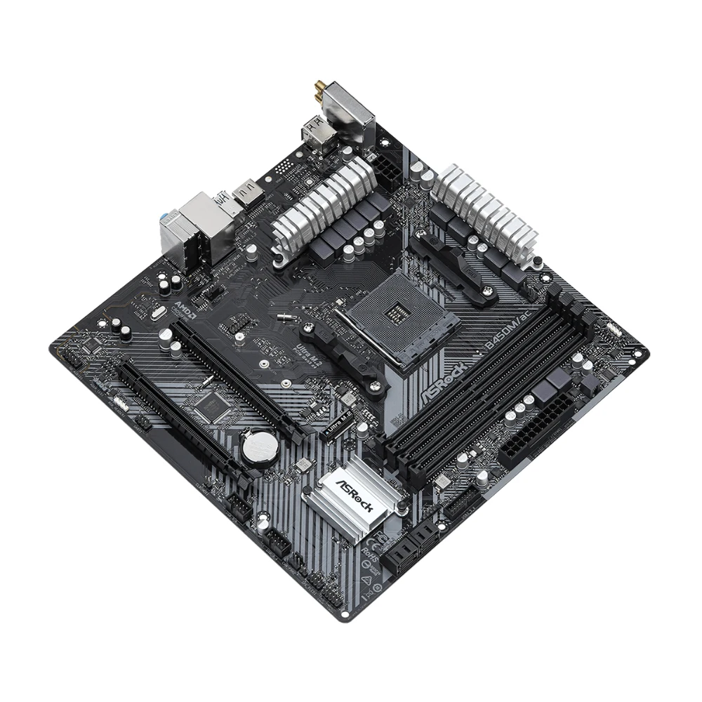 ASROCK B450M/AC R2.0 마더보드는 5800X3D 5700X 5600X 5600G 1700X 2700X CPU AM4 4xDDR4 M.2 NVME HDMI mATX 메인보드를 지원합니다.