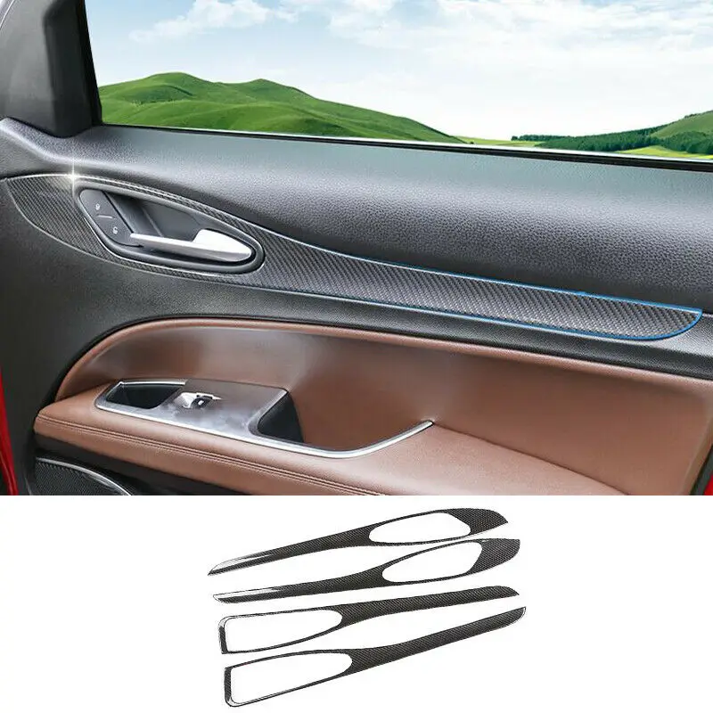 

Dry Carbon Fiber Car Interior Door Panel Cover Trim Fit For Alfa Romeo Stelvio 2017-2022