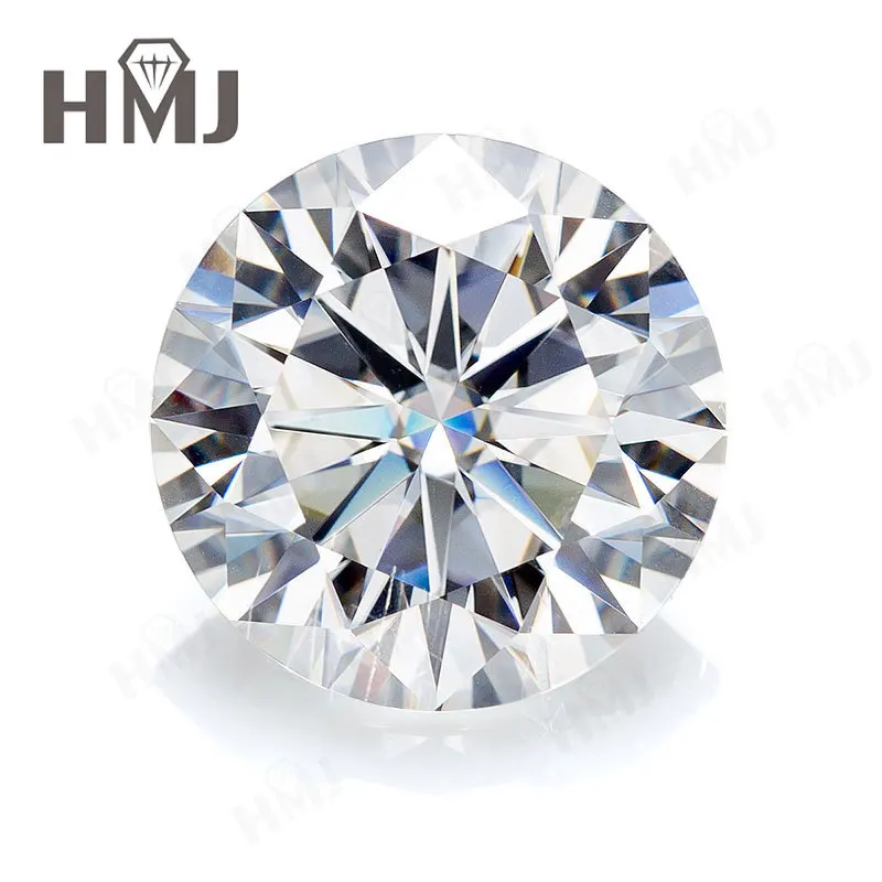 HMJ 0,1-13 Karat Moissanit-Stein, runde Form, Farbe D, Reinheit VVS1, Brillantschliff, Diamanttester-geprüft, mit GRA-Zertifikat, Perlen – Detail 16