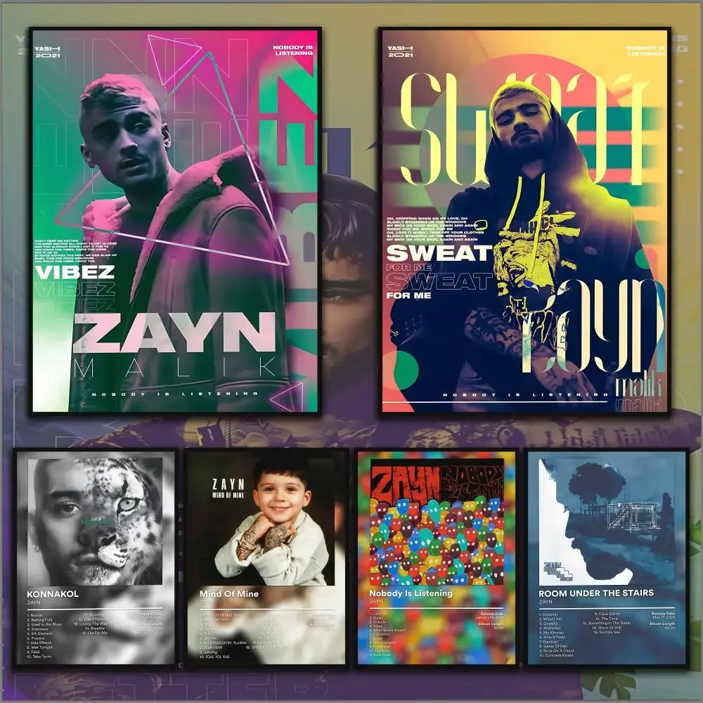 Z-Zayn Malik Album Music Poster Home Living Bed Room Bar Hallway Sticky Wall Printing Waterproof Aesthetic Decor