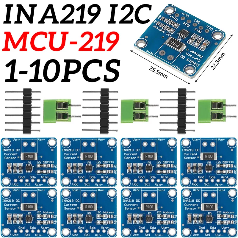 MCU-219 INA219 I2C IIC صفر الانجراف ثنائي الاتجاه الحالي مراقبة الطاقة وحدة الاستشعار وحدات مراقبة اندلاع