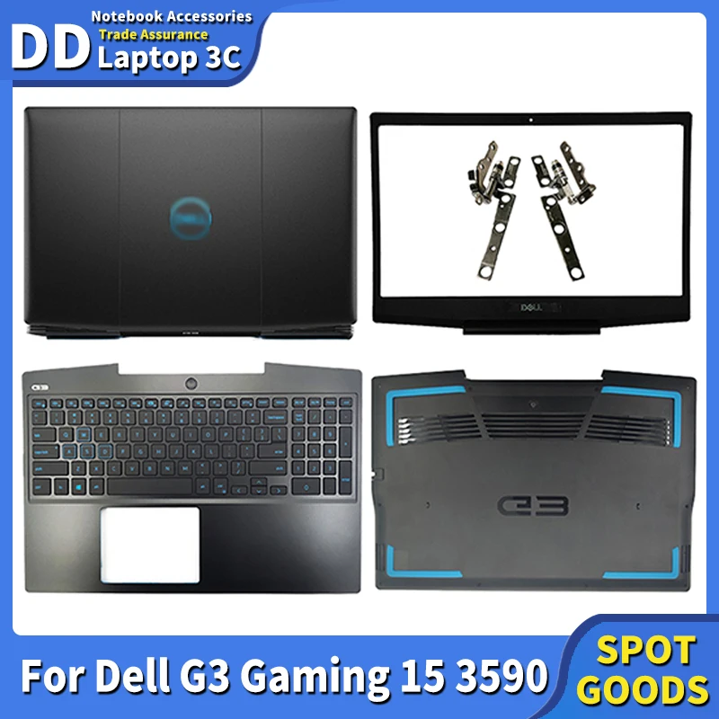 

NEW Original For Dell Gaming G3 3590 Laptop LCD Back Cover Front Bezel Palmrest Bottom Case Hinges Top Lid Upper Housing Blue