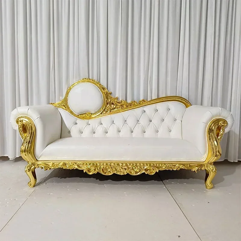 Hot Recommend New Love Seat Luxury Wedding Sofa Gold Royal King Queen Throne Sofa Chair 2 seaters For Wedding Hot sales