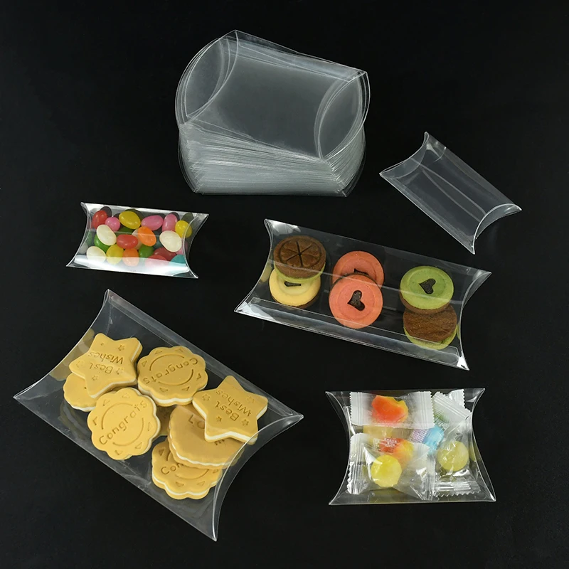10 stücke Kissen Form Klar PVC Candy Box Transparent Geschenk Verpackung Box Hochzeit Geburtstag Party Favors Decor Weihnachten Box liefert – Detail 5