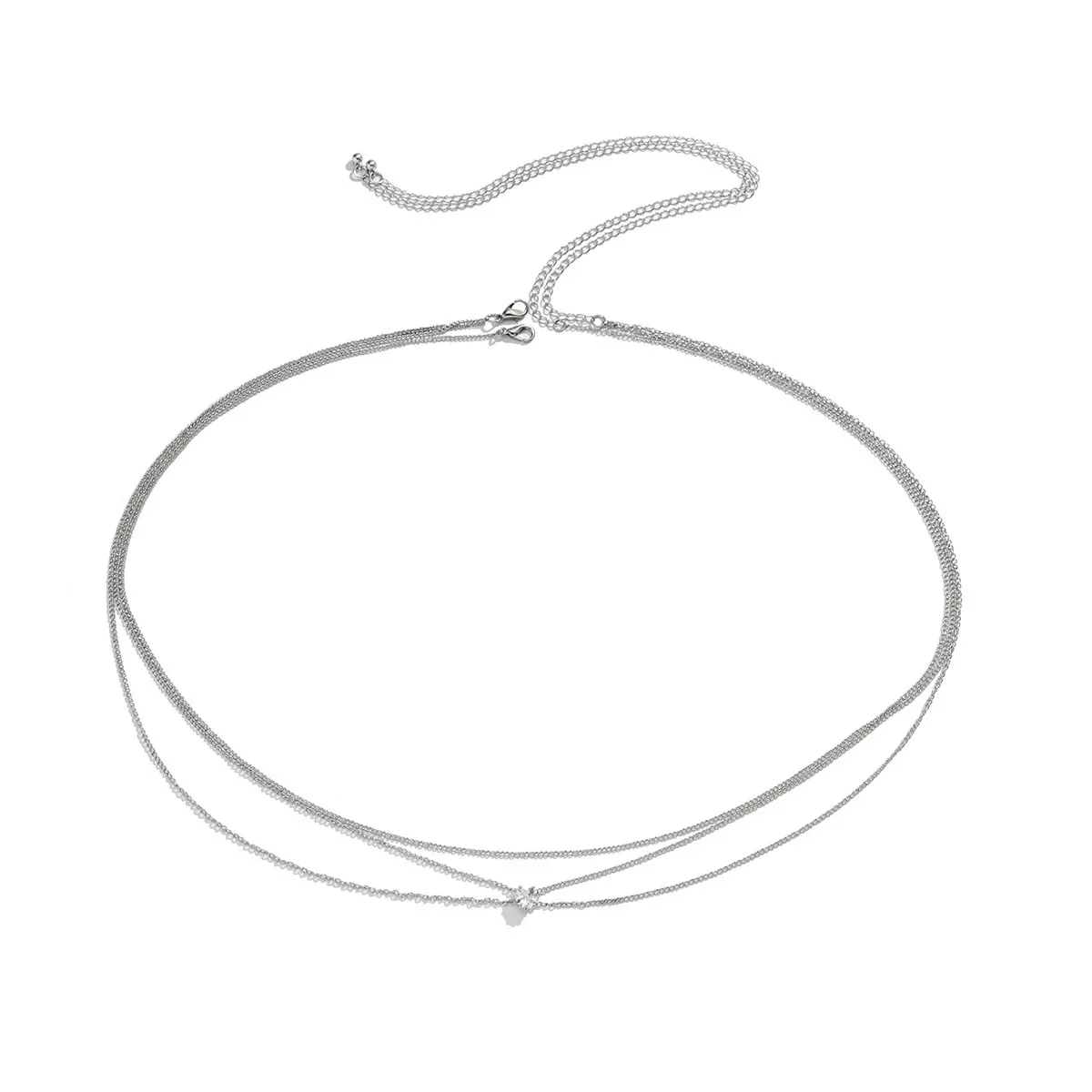 Bijoux en métal simple pour femme, biscuits d'amour, taille décontractée, multicouche, doré, argent, cadeaux