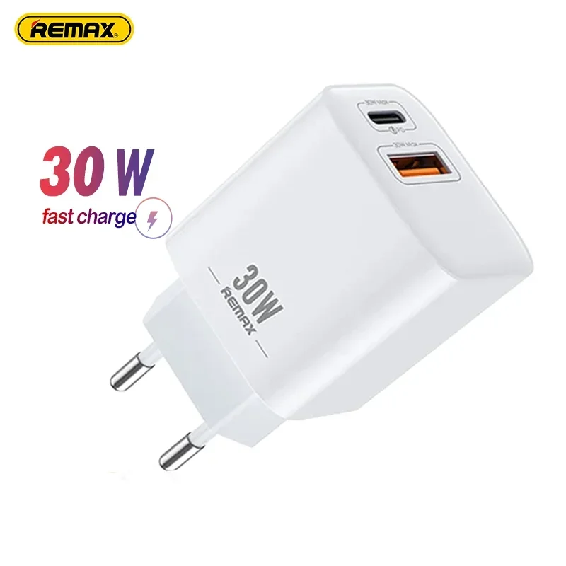 

Remax 30W Charger Support Type C PD QC3.0 Fast Charging USB Port Portable Phone Charger For iPhone 13 12 Pro Max Mini 8 Plus