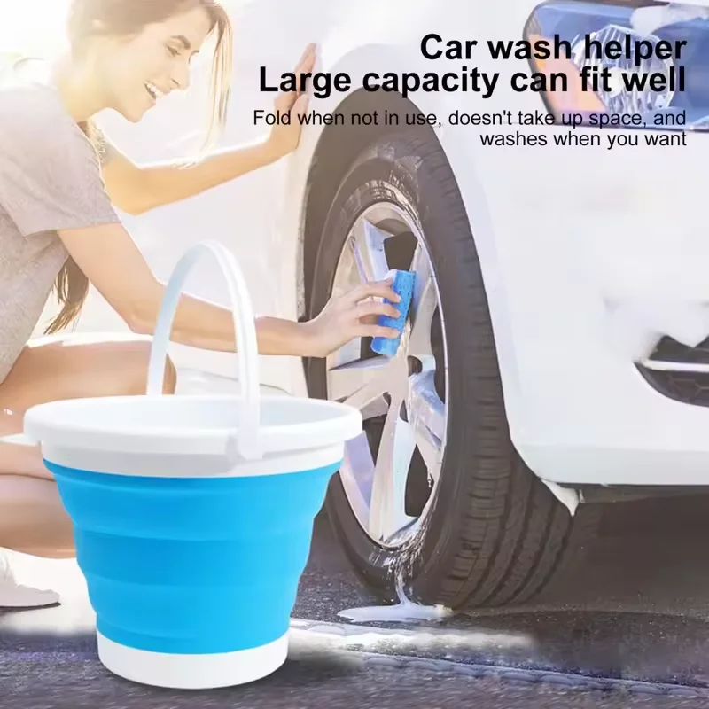 3L Collapsible Bucket Portable Folding Water Bucket Car Washing Fishing Bucket Household Plastic Travel Outdoor Camping Bucket