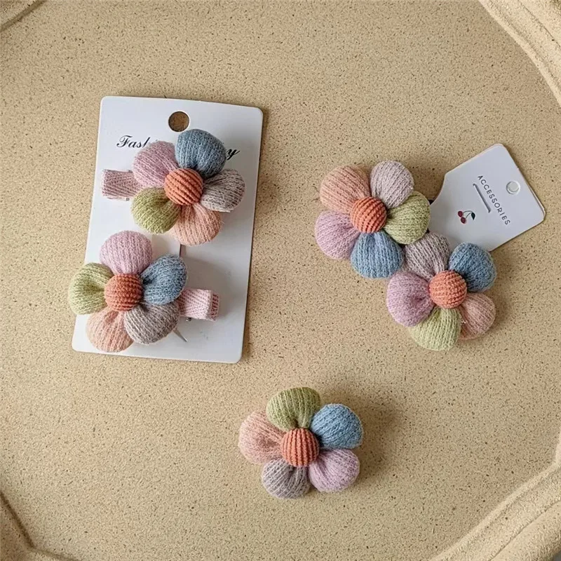 Fabric Flower Hair Tie Colorful Blossom Scrunchie Youthful Spring Summer Cute Accessory for School Girl Daily Wear