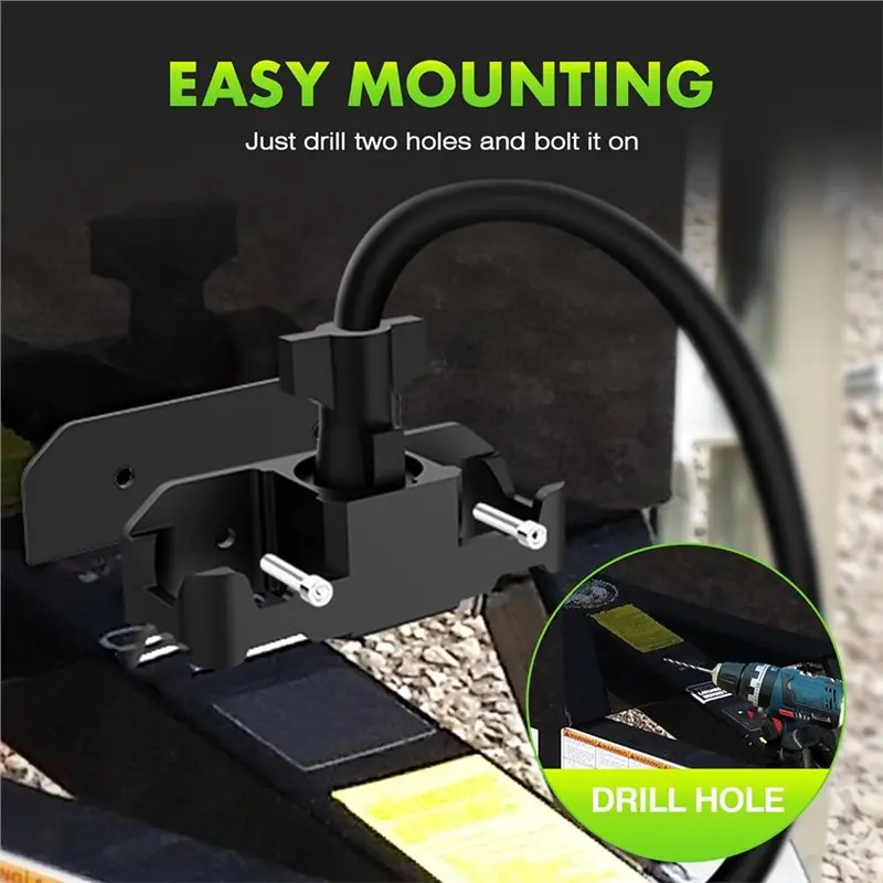 A96E-Aluminum 7 Way Pin Trailer Chain Holder Cover Heavy Duty Towing Organizer For Travel Trailer RV Trailer Plug Holder