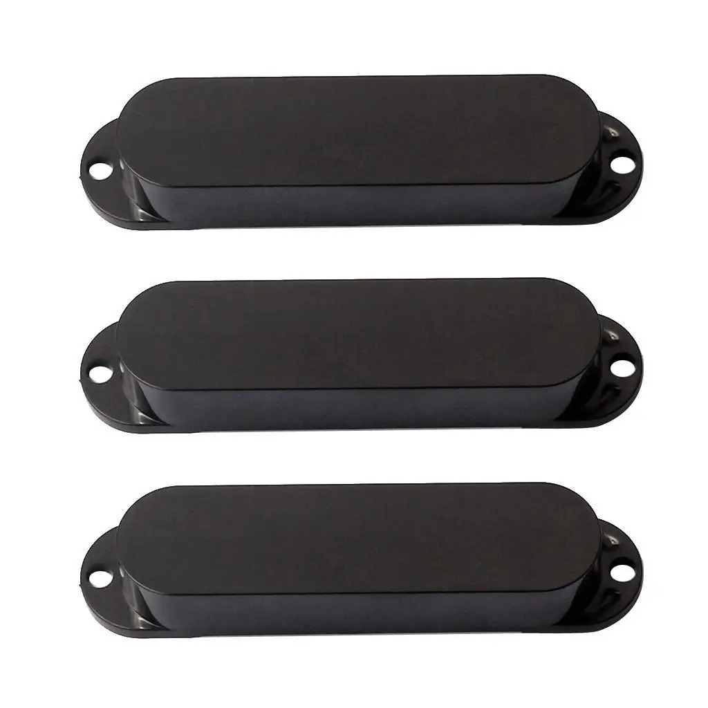 3pcs Closed Single Coil Pickup Cover Sealed Black for SSS Guitar