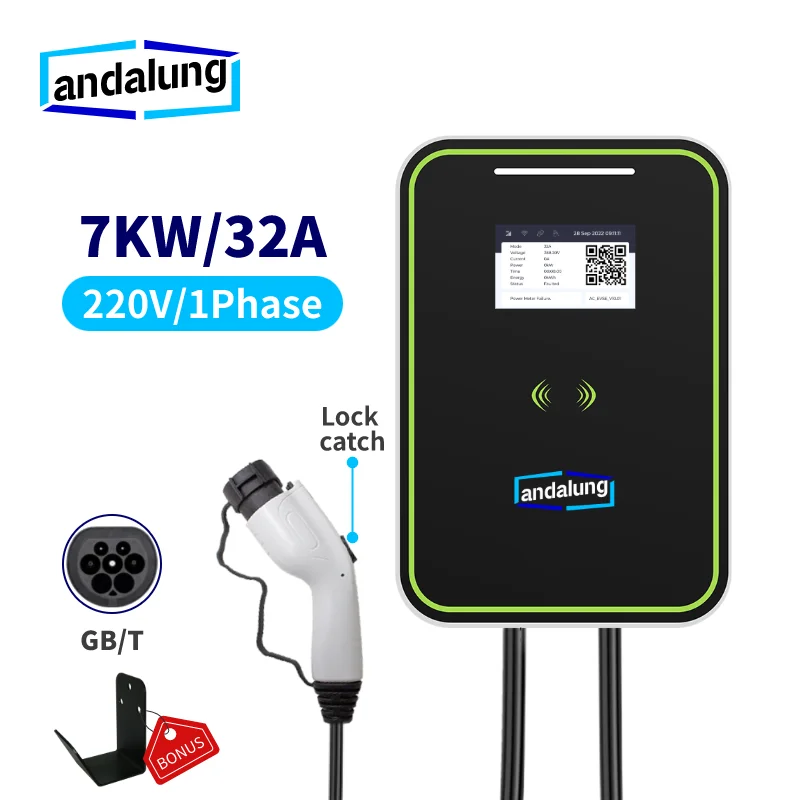 Andalung Ev Wallbox Charger 7KW  Car Charging Station GBT 32A With Screen EVSE Charger  Type2 Chargers