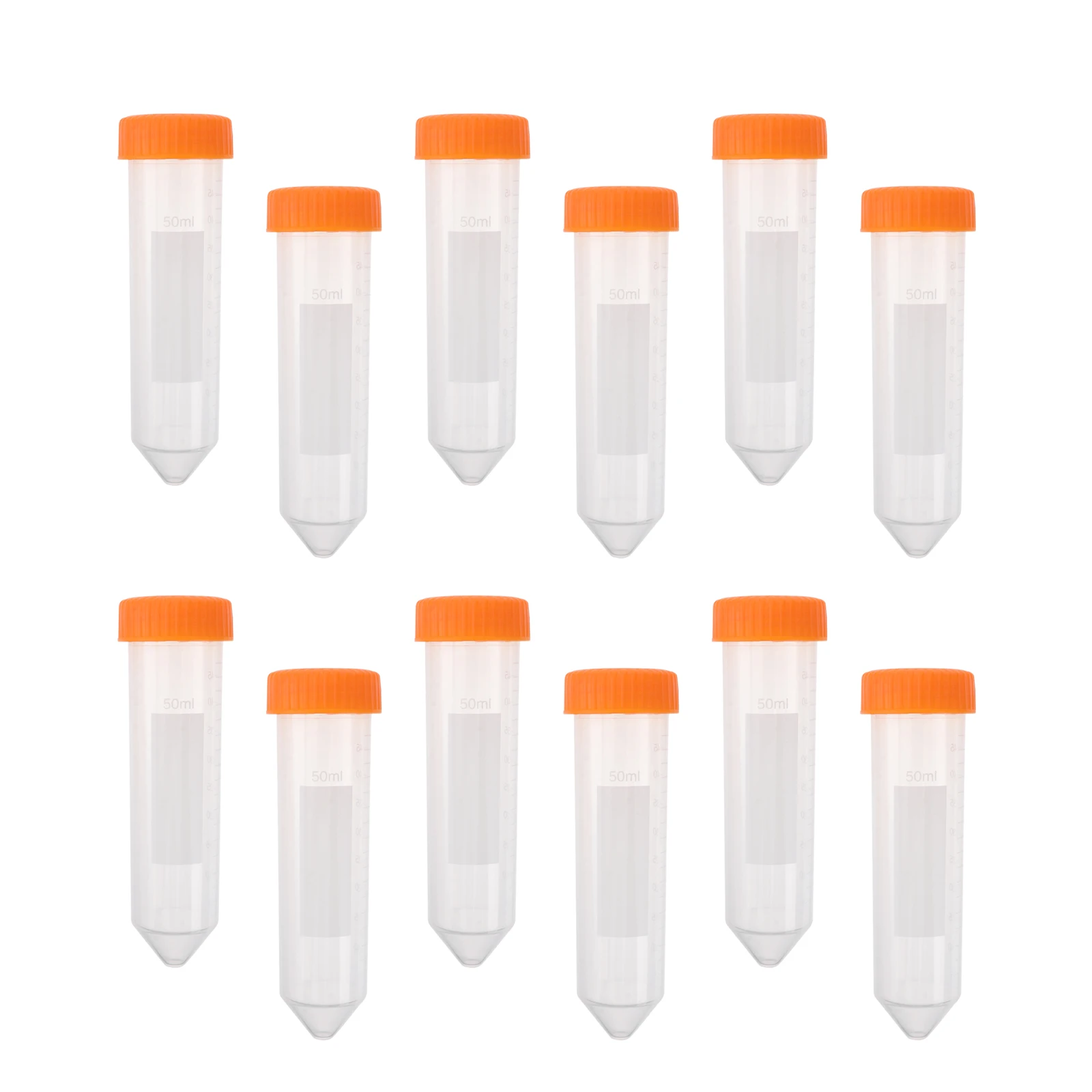 

50 Pcs Conical Bottom Tubes High Quality Plastic Material Ultra Transparent Screw Caps Lab Test Vials