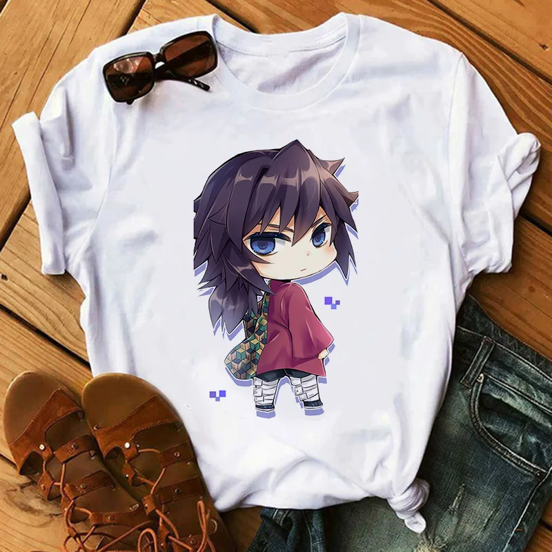 Kimetsu No Yaiba Kamado Nezuko T-Shirt con stampa grafica donna Harajuku estetica bianca top Tshirt stile giapponese maglietta femminile