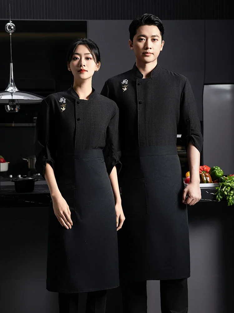 Herfst Professionele Ademende Keukenblouse Werkkleding Chef T-shirt Uniform Koken Jassen Hotel Werkkleding Lange Mouwen