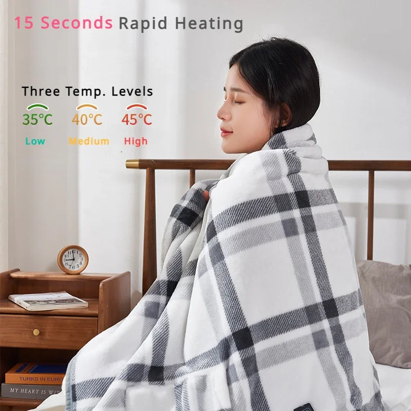 USB Electric Blankets 10W 5V Warm Mat Type C Heating Pat Heated Shawl Single Size 160x80CM Abdominal Thermal Blanket