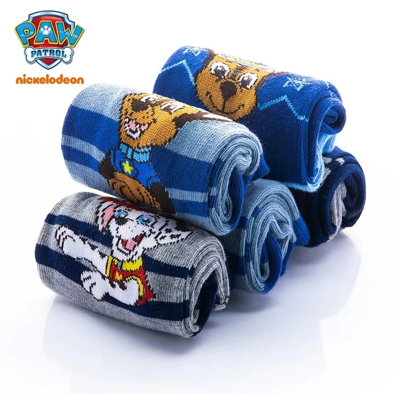 5 paia/lotto Genuine Paw Patrol Chase Skye Ryder neonati maschi calzini morbidi colorati per bambini calzini caldi traspiranti per bambini