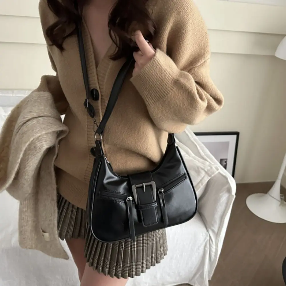 

Vintage New Design Buckle Crossbody Bag Y2K Harajuku Y2k Shoulder Bags Punk Casual Spicy Girls Handbag Women
