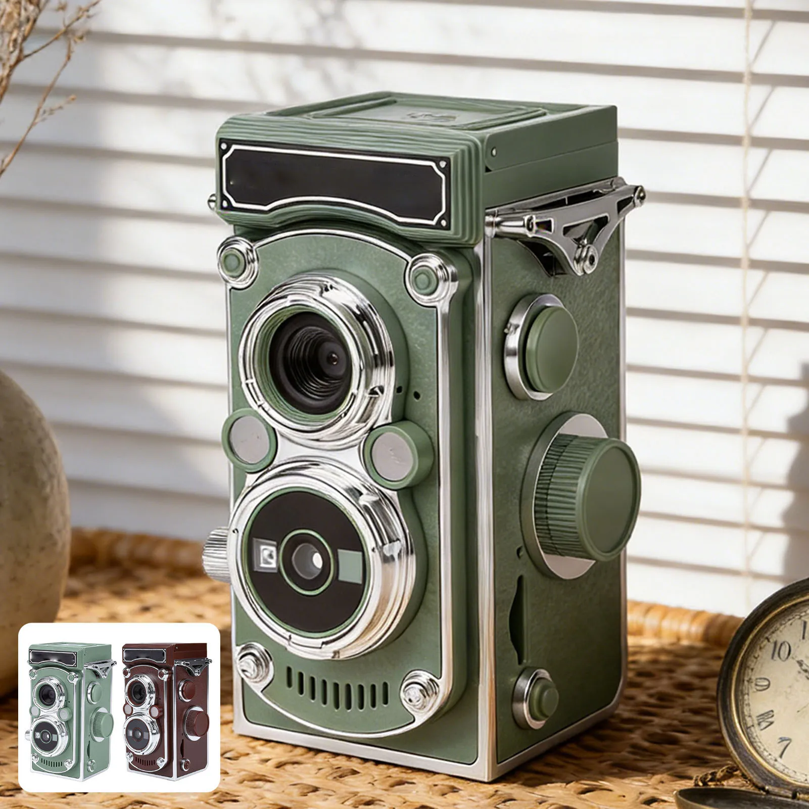 

Винтажная цифровая камера в стиле TLR, портативная, ретро, видео 2.7K, 24 МП, автофокус, камера для видеоблогов, с ручным джойстиком, для начинающих, подростков и взрослых