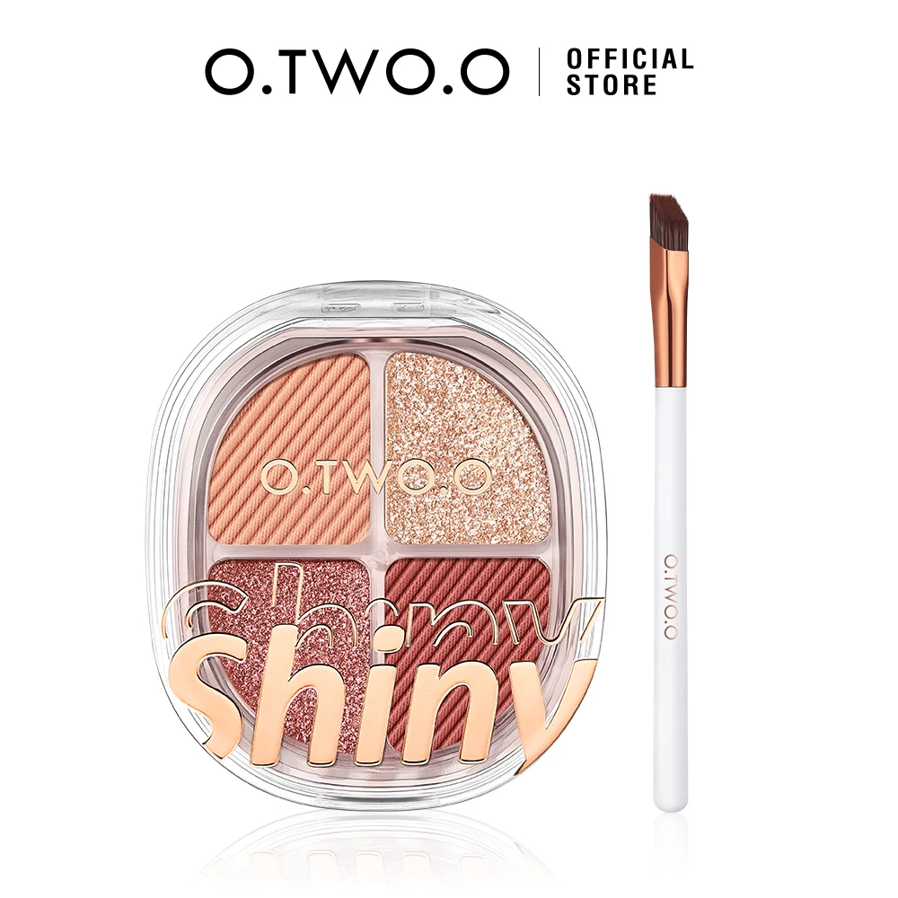 O.TWO.O 2pc Eye Makeup Set Eyeshadow Palette Glitter Matte Pearlescent Brightening Highlighter Shiny EyeShadow Makeup With Brush