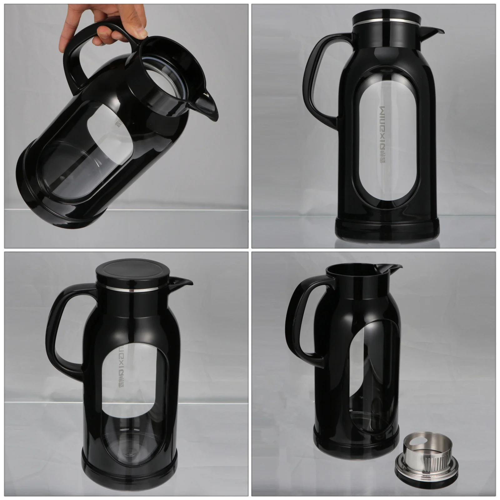 

1Pcs Large Capacity Water Bottle Glass Water Pot Transparent Jug for Cold Drinks Tea Brewing Detachable Handle Easy Clean