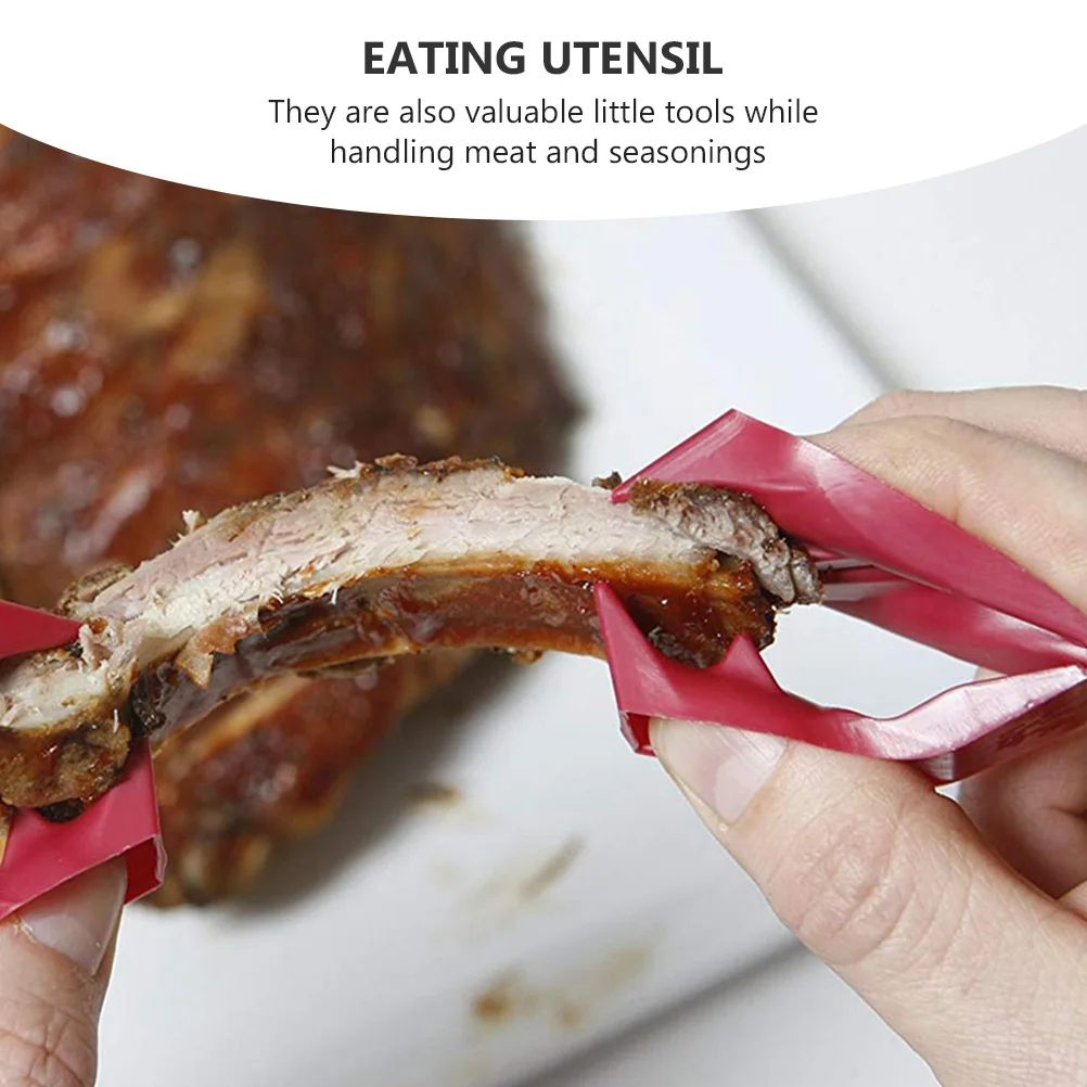 

18pcs Finger Cleaning Tongs Plastic Buffet Picnic Eating Utensil Mini Food Tong Serving Tool Kitchen Bar Accessory