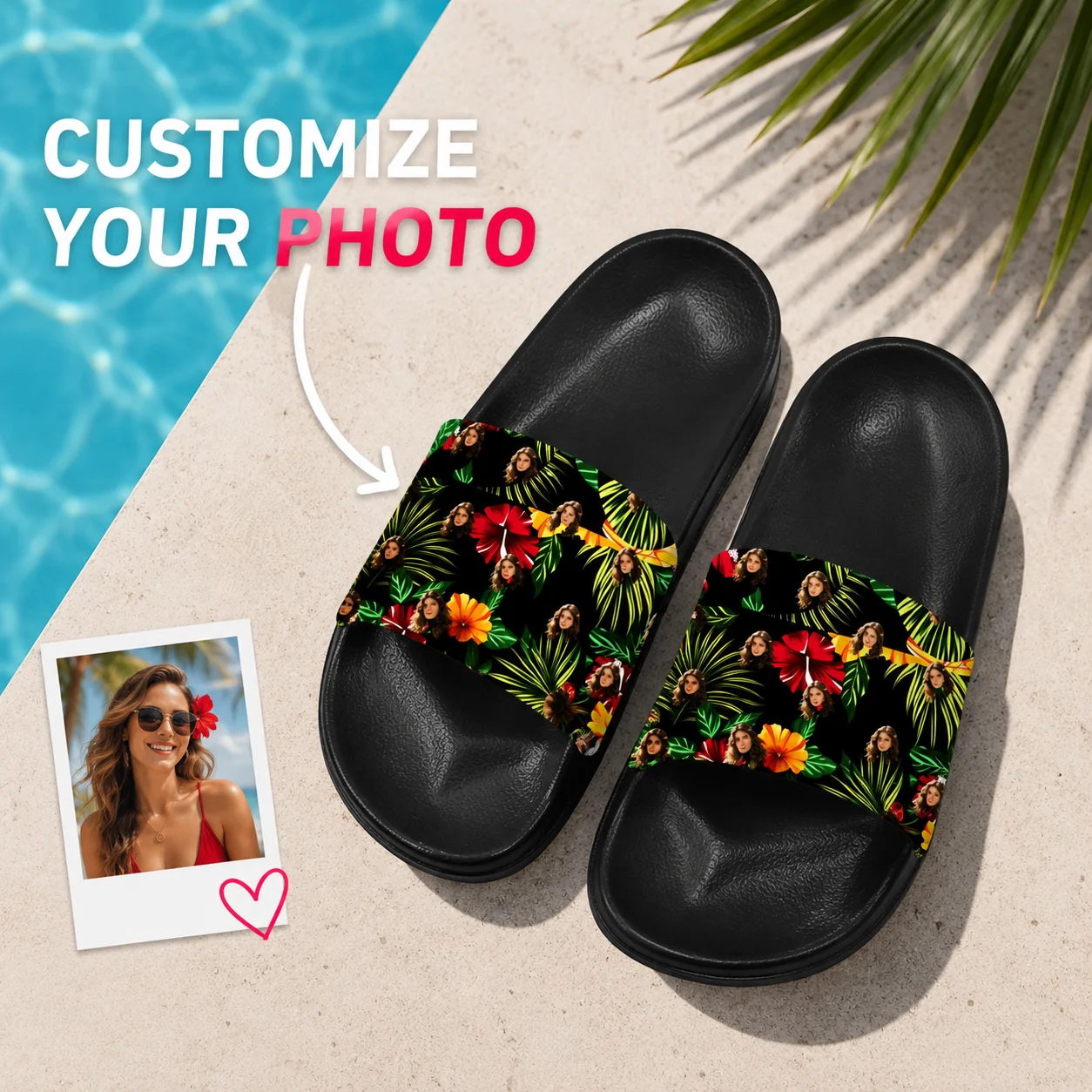 Customized women's slippers Customized text slippers Personalized fun text pictures Customized gifts for family and friends