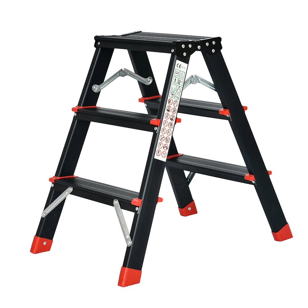 Tangga Lipat Aluminium EN131 Custom, Tangga Lipat Dua Tingkat, Tangga Teleskopik Aluminium