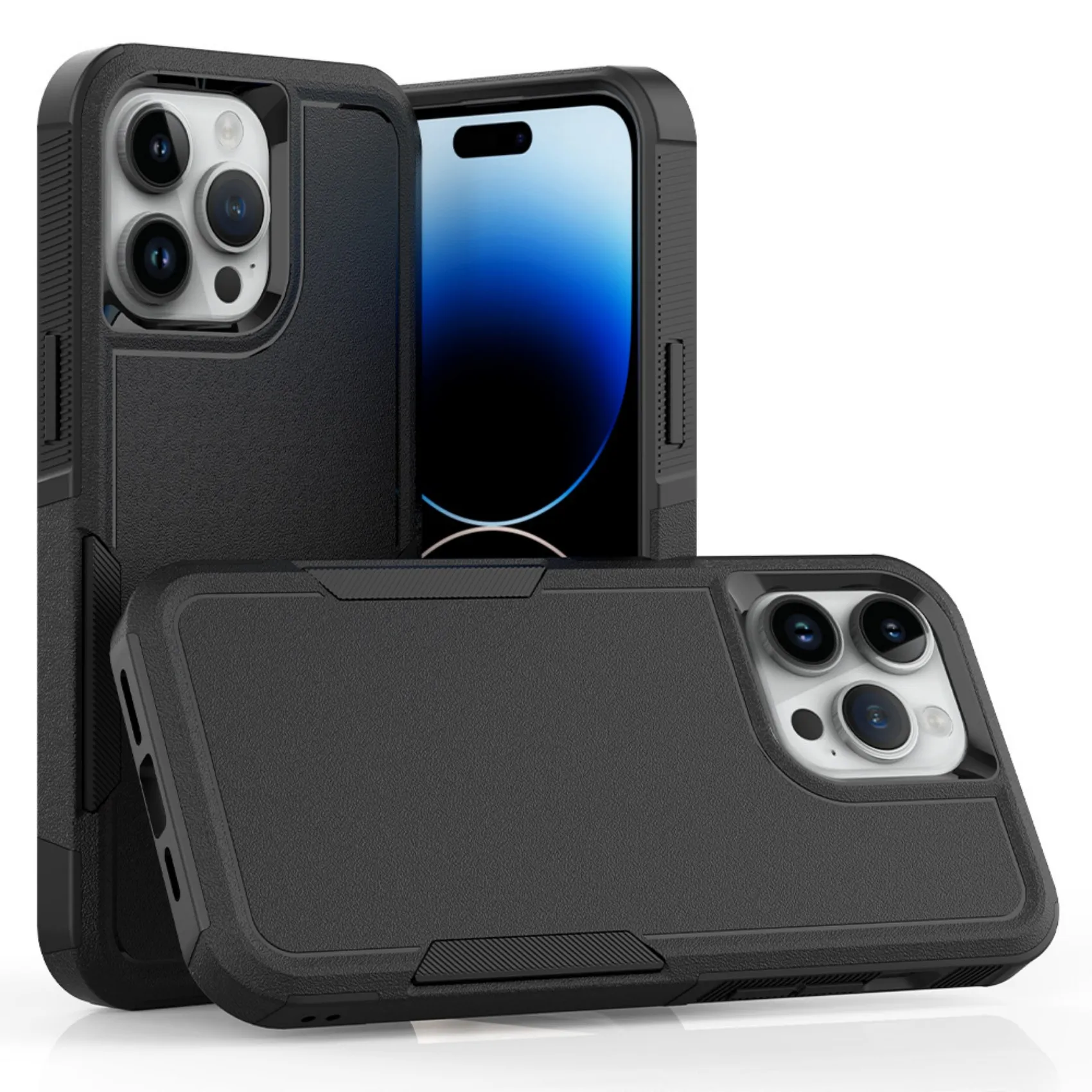 

Designed for Iphone16 Iphone15 Iphone14 Iphone13 Commuter Series Case-Black, Slim & Tough, Pocket-Friendly, with Port Protection