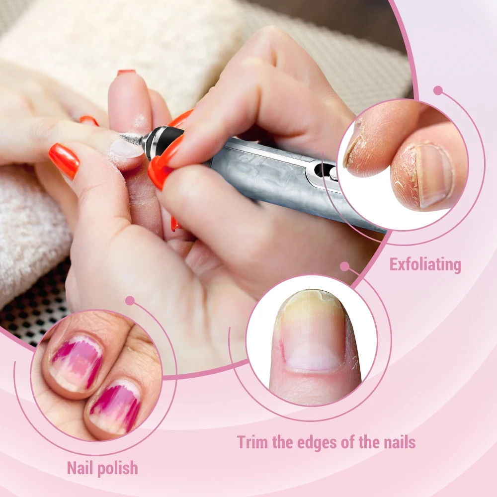 Mini Portable Rechargeable Electric Nail Grinding Machine Home Salon Quality Nail Polisher Compact Pedicure Kit for Smooth Nails
