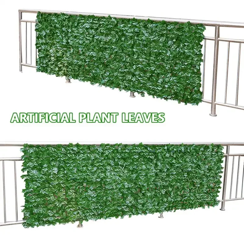 Painéis De Tela De Privacidade De Folha Verde Artificial Faux, Cerca De Planta De Jardim, Hedge De Rattan Ao Ar Livre, Decoração De Casa, 0.5X1M, 6 Unidades por Conjunto