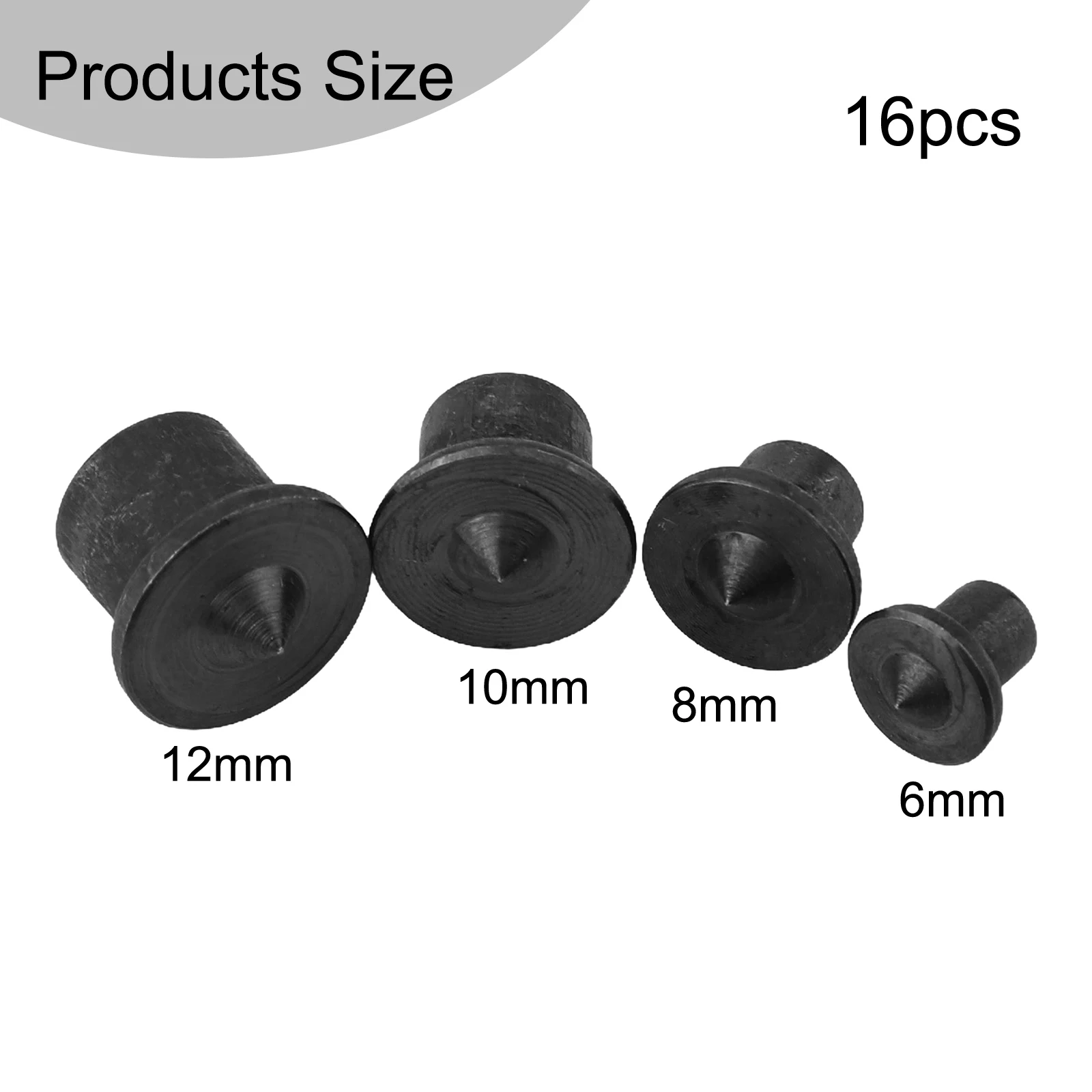 16pcs ไม้ Dowel Center Punch Point ชุด 6/8/10/12 มม.เจาะไม้ Tenon Center เฟอร์นิเจอร์ DIY Locator อุปกรณ์เสริม