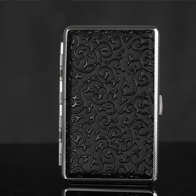 

Delicate Pattern Smoking Box Retro Leather Slim Cigarette Case Waterproof Tobacco Storage Gift for Smoker Accessories