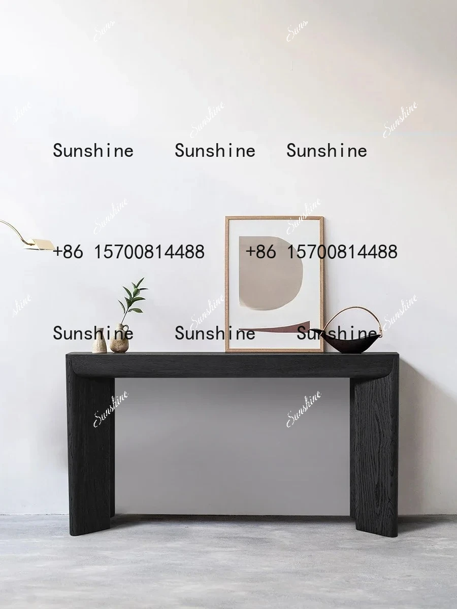 

TS Italian minimalist solid wood porch table wabi-sabi wind living room against the wall side table case end view table